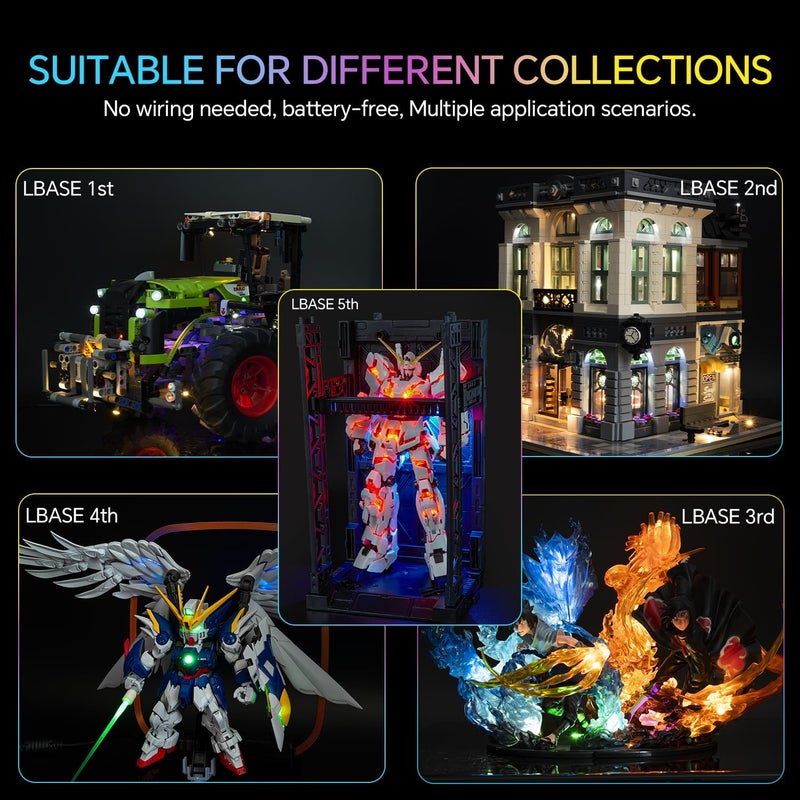 LBASE -5th Wireless LED Units for Gundam Models Kits, Light Set for Gundam RG HG MGSD Q Model, Wireless Induction LED Lamp Beads, Model Add Lights - Image 4